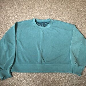 COPY - Lululemon Perfectly Oversized Cropped Crew Softstreme Green Jasper